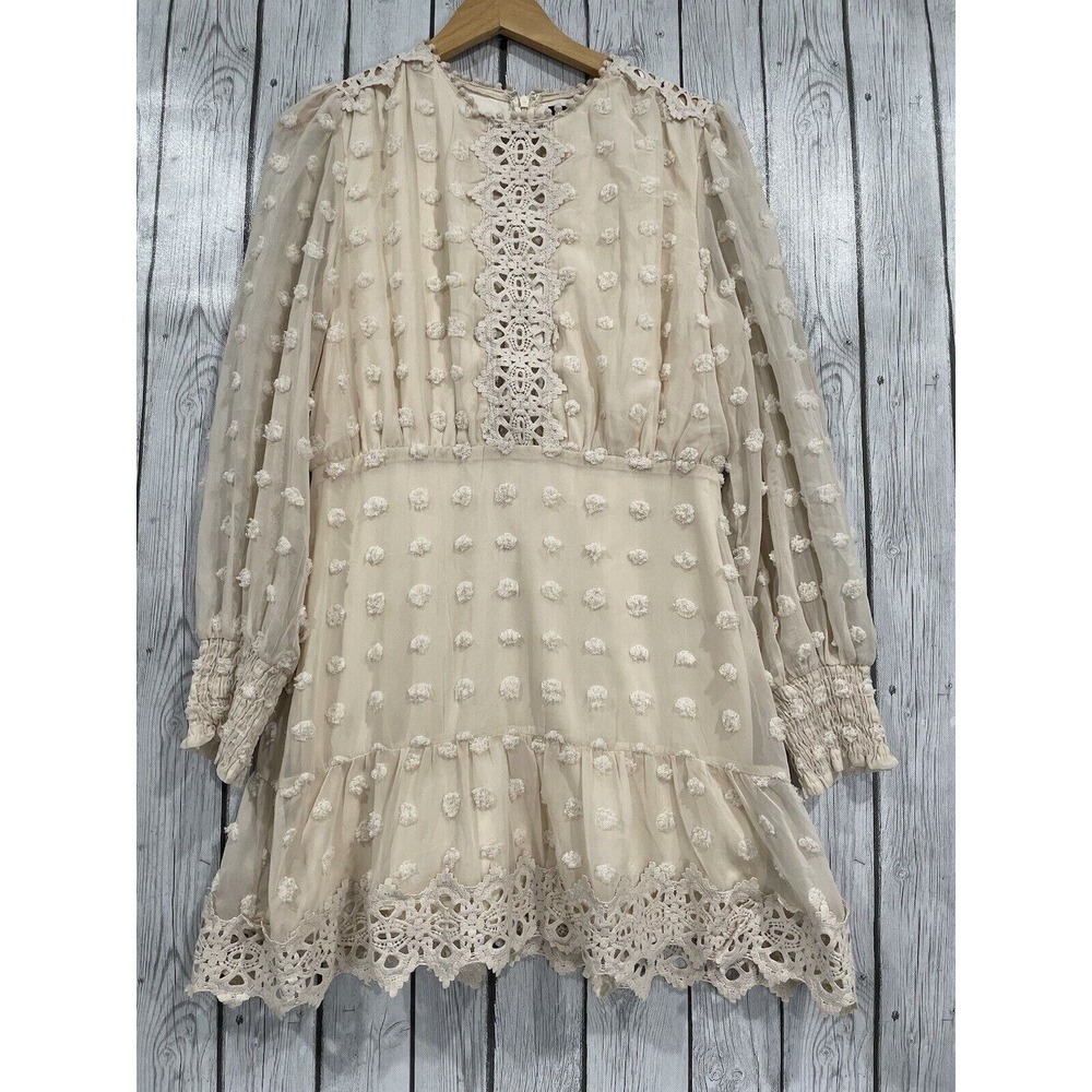 Lulu's Cream Lace Mini Dress